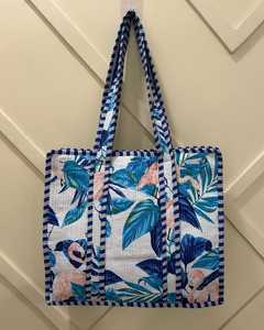 New Arrivals Fashionable Light-Weight Quilted <b>Leather</b> Handbag with Handle Wholesale Cotton <b>Shopping</b> <b>Bag</b> Hand Block Market-Ready - Product Image 1