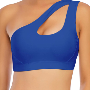 เสื้อครอปท็อปผู้หญิงพิมพ์ลายพลัสไซส์ชุดชั้นในยิมฟิตเนสเสื้อครอปบราไหล่ข้างเดียวพิมพ์โลโก้ได้ตามต้องการ - Product Image 1