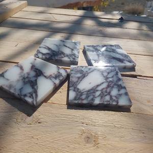 Juego de Posavasos de Mármol Calacatta Viola, Posavasos de Piedra de Lujo Hechos a Mano - Product Image 1