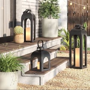 High Quality Cast Aluminum <b>Lanterns</b> <b>Black</b> Coated For Home Wedding Christmas Tabletop Lighting Decoration <b>Candle</b> <b>Lanterns</b> - Product Image 1