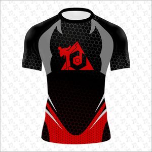เสื้ออัดพิมพ์แบบกําหนดเองแขนสั้นเซิร์ฟยามผื่นกีฬาโลโก้ที่กําหนดเองโพลีเอสเตอร์สแปนเด็กซ์ระเหิดยามผื่น - Product Image 1