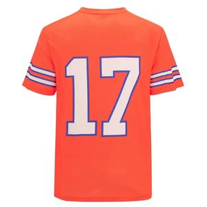 Camiseta de Fútbol Naranja Personalizada con el Número 17, Cuello en V, Manga Corta, Uniforme de Equipo, Ropa Deportiva Transpirable de Poliéster - Product Image 2