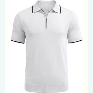 Polo de alta calidad para hombre, camiseta ajustada frontal con cremallera 1/4, ropa deportiva de Golf, Polo de Golf, camisa de tela de algodón 100%, diseño personalizado - Product Image 4