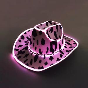 Sombrero de Vaquero Decorativo con Luz LED para Fiestas y Bodas, con Luz Rosa Intermitente - Product Image 2