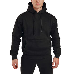 Pulls à capuche d'hiver de luxe pour hommes en gros, en molleton 100 % coton épais, avec broderie 3D et poche, logo personnalisé - Product Image 4