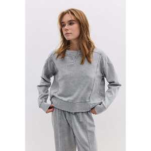 Sudadera Básica de Cuello Redondo 100% Algodón Peinado para Uso Diario - Product Image 1