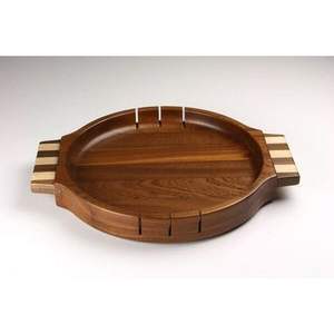 Plateau de service en bois de forme ronde de qualité alimentaire de meilleur style assiettes de service pour l'hôtel derniers plateaux de conception assiettes de service les plus vendues - Product Image 1