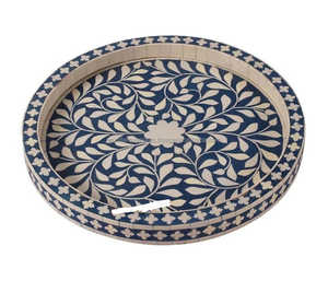 Plateau de service de cuisine indienne de meilleure qualité par M Crafts India Low Rate Bone Inlay Modern Luxury Shape Personnalisable Color/Size/Logo - Product Image 3
