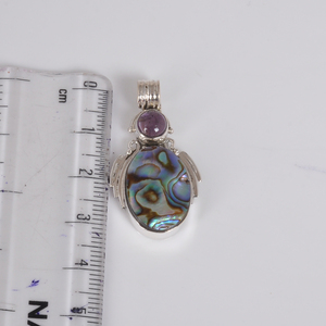 จี้พลอยเปลือกหอยเป๋าฮื้อสีเงิน925สำหรับผู้หญิงเครื่องประดับทำด้วยมือสำหรับเป็นของขวัญ - Product Image 1