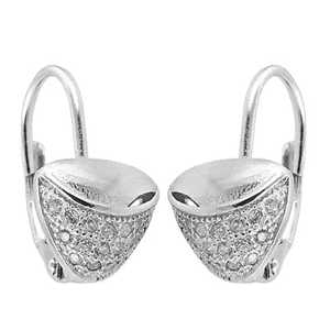 Pendientes de Aro Finos con Cierre de Palanca y Circonita Cúbica de Plata 925 para Mujer - Product Image 2