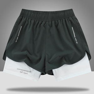 Material de LICRA y poliéster hecho para hombre, pantalones cortos de compresión para gimnasio, ropa de entrenamiento, pantalones cortos de compresión para hombre - Product Image 1