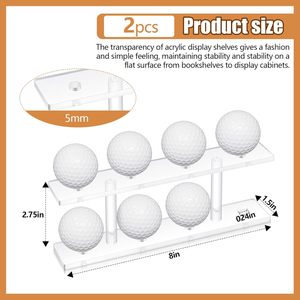 Lot de 2 présentoirs pour balles de golf en acrylique transparent | support à double couche pouvant contenir 8 balles chacune | étui de table pour balles de golf ou de ping-pong - Product Image 2