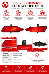 Réflecteur de pare-chocs arrière, feu antibrouillard gauche/droit 31353285 31353286 pour <span class=keywords><strong>Volvo</strong></span> <span class=keywords><strong>XC60</strong></span> 2014-<span class=keywords><strong>2017</strong></span>, pièces d'éclairage automobile - Product Image 2
