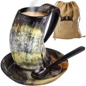 Tasses élégantes en forme de corne à boire fabriquées à la main de qualité supérieure - Product Image 2