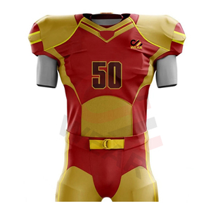 ชุดยูนิฟอร์มอเมริกันฟุตบอลไซส์ XL ขายดีที่สุด คุณภาพสูง พิมพ์ลายด้วยความร้อน ระบายอากาศได้ดี ชุดใหญ่พิเศษ ผลิตจากโพลีเอสเตอร์ 100% - Product Image 4