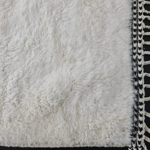 Magnifique tapis Beni Ourain tapis marocain fait à la main tapis personnalisé laine Teppish Marokko blanc noir berbère Design abstrait pour l'espace de la chambre - Product Image 1
