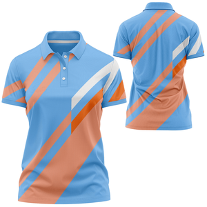 Polo de golf de manga corta con diseño personalizado de tu propia marca Polo de golf de LICRA de poliéster para mujer - Product Image 2