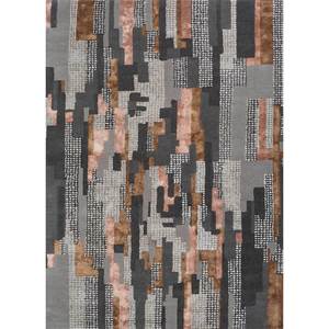 Tapis rectangulaire gris noir tufté à la main en laine et viscose, motif abstrait Top-197, pour la maison, le salon, la chambre et le couloir - Product Image 1
