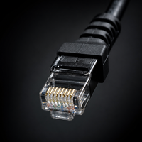 Kabel Adaptor Splitter Cat5e RJ45 1 Male ke 2 Female, Kabel Splitter Y Jaringan 0.3m Tembaga Murni DSX8000 Teruji Hitam XXD/OEM
