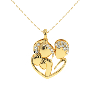 Ajretail จี้เพชรพันธบัตรตระกูลเพชร0.25กะรัต VS-SI สีคมชัดเคลือบทองด้วยสีกุหลาบและสีขาวทอง - Product Image 1