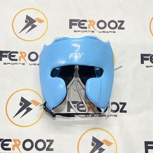 ถุงมือชกมวยหนังวัวแท้คุณภาพสูงสีฟ้าสกายบลูแบบสั่งทำพิเศษ พร้อมเชือกผูกสำหรับข้อมือ ศีรษะ และอวัยวะเพศชาย - Product Image 3