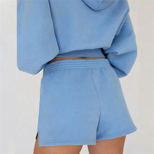 PromotionXS Vêtements de salon côtelés à manches courtes et pantalon legging Ensemble de vêtements de détente deux pièces Vêtements pour femmes Ensemble à capuche en gros - Product Image 3