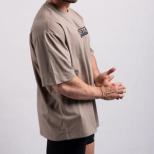 เสื้อยืดผู้ชายลายตัวอักษรแบบถักหลวมๆ รุ่นใหม่ปี 2025 ผ้าฝ้าย 100% ใส่สบาย ระบายอากาศได้ดี ไม่ยับง่าย สไตล์สตรีทแวร์ - Product Image 6