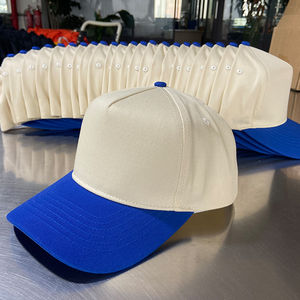 Luxe 5 Panneau Noir Coton Blanc Structuré Gorras Casquette De Baseball Papa Chapeaux Casquettes Sports Uni Avec Logo De Broderie Personnalisé pour Homme - Product Image 2