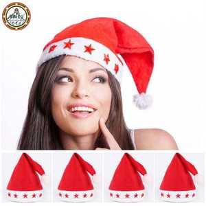BINLU Winter Christmas <b>Party</b> Santa Claus <b>Hat</b> with Lights <b>for</b> <b>Kids</b> & Adults <b>for</b> Celebrations & Decorations - Product Image 3
