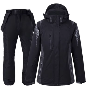Traje de esquí premium para mujer con capucha, chaqueta de snowboard impermeable, ropa de invierno con cuello de piel, cortavientos, talla grande, aislante para mantener el calor - Product Image 3