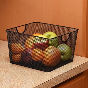 Home Kitchen Metal Wire <b>Basket</b> Organizer Iron Open Storage Bin for <b>Shelves</b> Cabinets Countertops for Food Bags & Tools - Product Image 2
