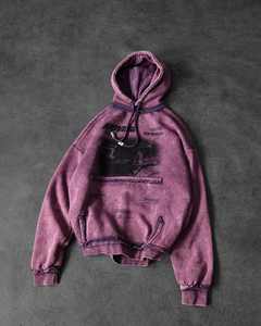 Logo personnalisé Dtg Imprimer Graphique Couper et Coudre Hoodies Haute Qualité 450GSM Coton Street Wear Recadrée Strass Zip Up Hoodie Hommes - Product Image 6