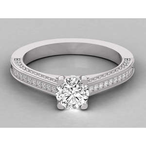 Bague pour femme en or 9 carats avec diamant solitaire cultivé en laboratoire, élégante et luxueuse - Product Image 1