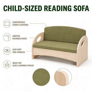 Set di Divano e Sedia in Legno Montessori per Bambini con Tavolino da Caffè per Asili Nido, Scuole Materne e Aule di Scuola dell'Infanzia - Product Image 2