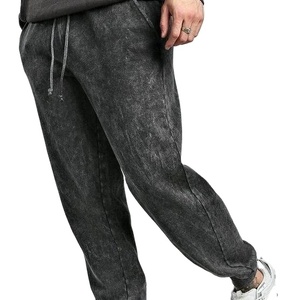 Kivotech Men's Heavyweight Cotton Acid Wash <b>Jogger</b> Set Custom Slim Fit Flare Sweatpants with Streetwear Style Casual <b>Work</b> Wear - Product Image 1