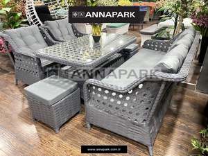 ชุดเฟอร์นิเจอร์หวายในสวนพร้อมโต๊ะรับประทานอาหารเก้าอี้ในสวนโซฟากลางแจ้งสำหรับบ้านลานบ้านวิลล่าคาเฟ่ร้านอาหาร - Product Image 4