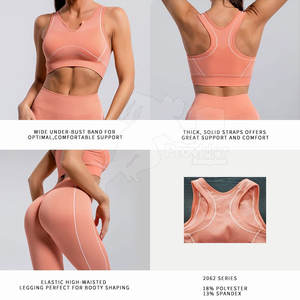 Ensemble de yoga pour femmes, best-seller, haute qualité, 2 pièces, devant uni, en Spandex/Polyester, respirant, écologique, vente en gros pour adultes - Product Image 6