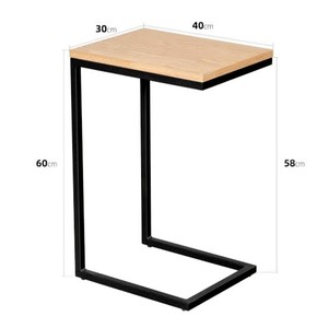 Sofá de hierro de estilo C, mesa lateral de madera ecológica para sala de estar - Product Image 1