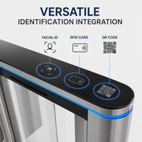 Ouvre-porte battant Slim Barrier QR Code, Portillon tournant rapide à servomoteur, Corps en acier inoxydable, pour salle de sport, CE ISO OEM, Garantie 1 an