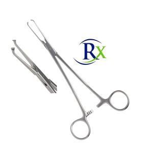 St. George 190mm Vástago en ángulo Juego de instrumentos quirúrgicos manuales 3X4 Dientes Pinzas para agarrar hemorroides de acero inoxidable - Product Image 1