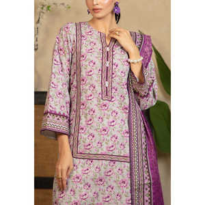 Conjunto de 3 Piezas WNS-52069, Salwar Kameez de Algodón Khaddar Estampado, Vestido Pakistaní para Festivales con Dupatta, Ropa Festiva India - Product Image 4