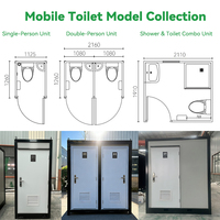Baños Portátiles de Lujo para Exteriores con Inodoro y Ducha Integrados, Construcción con Panel Sándwich para Parques y Campamentos