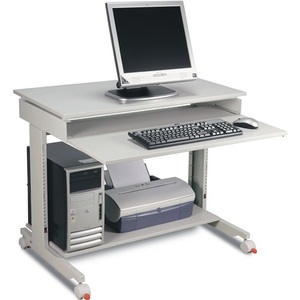 Mobile Office <b>Desk</b> H720xW900xD500mm Light <b>Grey</b> RAL 7035 - Product Image 1