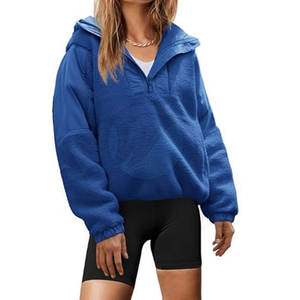 เสื้อสเวตเชิ้ตผู้หญิงคุณภาพสูงบุขนเชอร์ปา สวมใส่สบายสำหรับฤดูหนาว พร้อมโลโก้สั่งทำด้านหน้า ราคาขายส่ง - Product Image 1