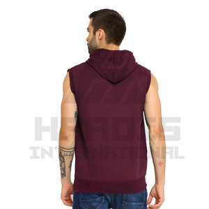 Top Quality <b>Men</b> Plain Cotton Fabric <b>Sleeveless</b> <b>Hoodies</b> Workout Gym Wear Bodybuilding Gym <b>Sleeveless</b> <b>Hoodies</b> - Product Image 3