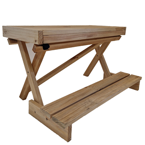 ALMICOTA ALMI-<b>Bench</b> Modern <b>Foldable</b> Wooden Camping Chair Portable Lightweight Footrest 12kg 2-Seater Easy Assembly Camping - Product Image 3