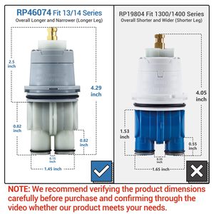Rp46074 vòi hoa sen Cartridge Tương thích với đồng bằng 13/14 <span class=keywords><strong>Series</strong></span> duy nhất-xử lý vòi nước-Thích hợp cho Đồng bằng màn hình multichoice van - Product Image 3