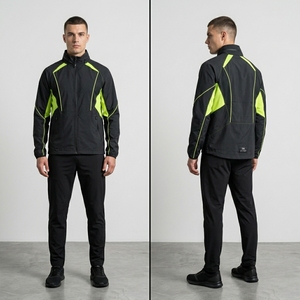 <b>Men</b> Black Lime Green <b>Running</b> Windbreaker <b>Jacket</b> Lightweight Zip Up Athletic Sports Outdoor Training <b>Jacket</b> - Product Image 5