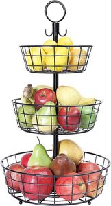 Countertop French Country Eco-Friendly 3-Tier Multifunction Wire <b>Basket</b> Stand <b>for</b> Storing & Organizing - Product Image 2