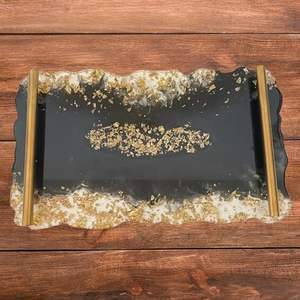 Bandeja de Resina a Precio Económico con Posavasos a Juego, Acabado Pulido, Juego de Servir para Bebidas, Aperitivos y Uso Diario - Product Image 4